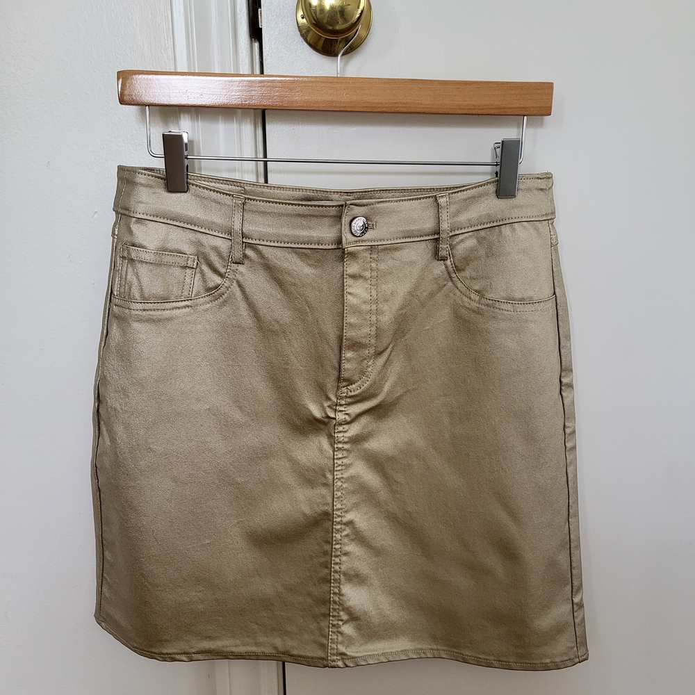 Marc New York Metallic Gold Mini Skirt